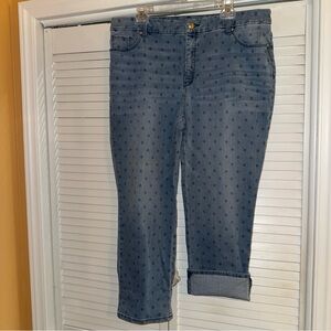 Chico's Blue Polka Dot Cropped Jeans